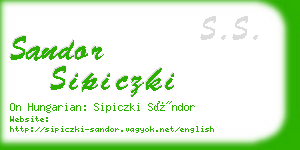 sandor sipiczki business card